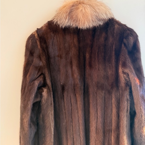 100% real Mink full length coat fox details mink fur coat - Picture 14 of 15